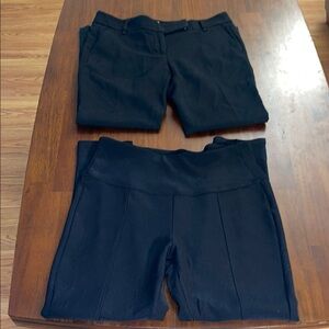 Loft, Maze Ladies lot of two trouser pants. 10P, Large. Black. Marisa style:
